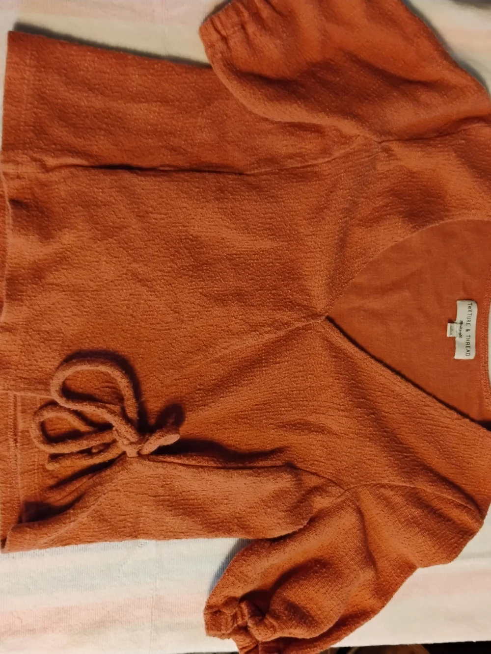 Madewell Terracotta Wrap Peplum Short-Sleeve Blouse